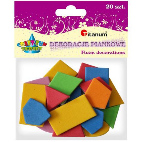 Naklejki z mikrogumy Titanum Figury geometryczne, 20szt